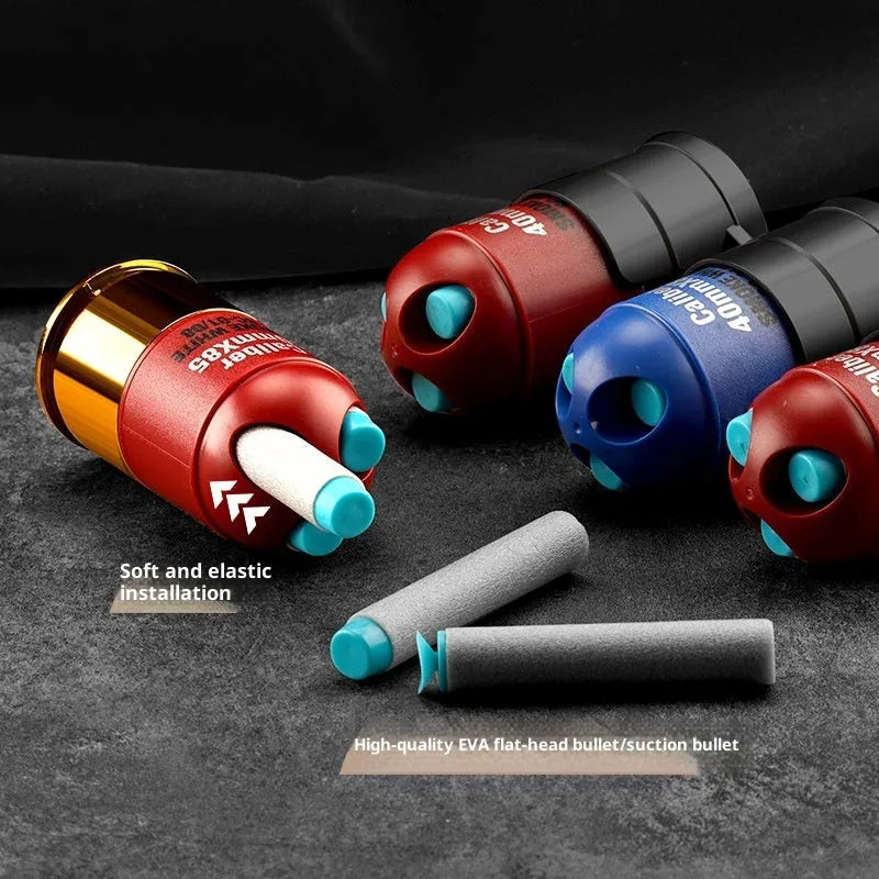 Three-series grenade launcher soft bullet gun plastic toy for boys in shark sand colour