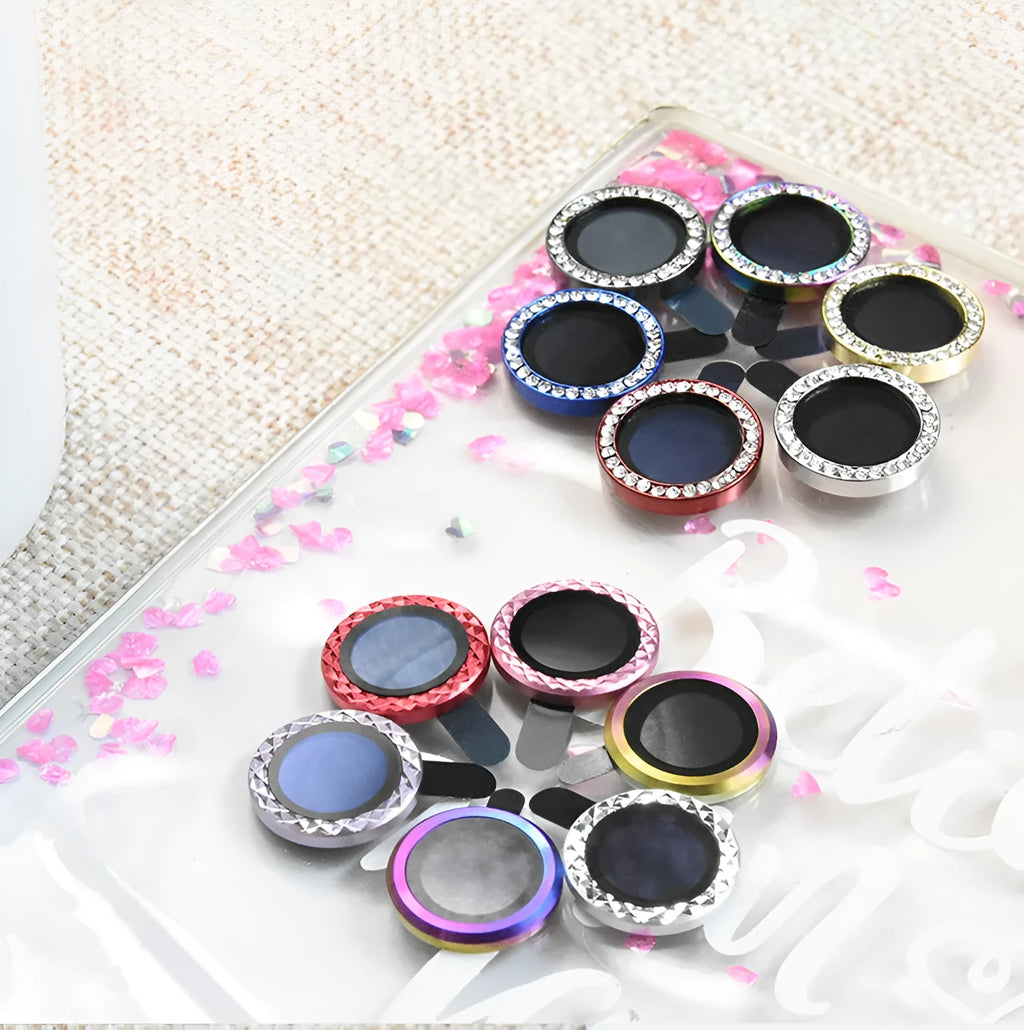 iPhone Diamond Lens Protector Film with aluminium alloy ring for iPhone 12 Pro Max in various colours