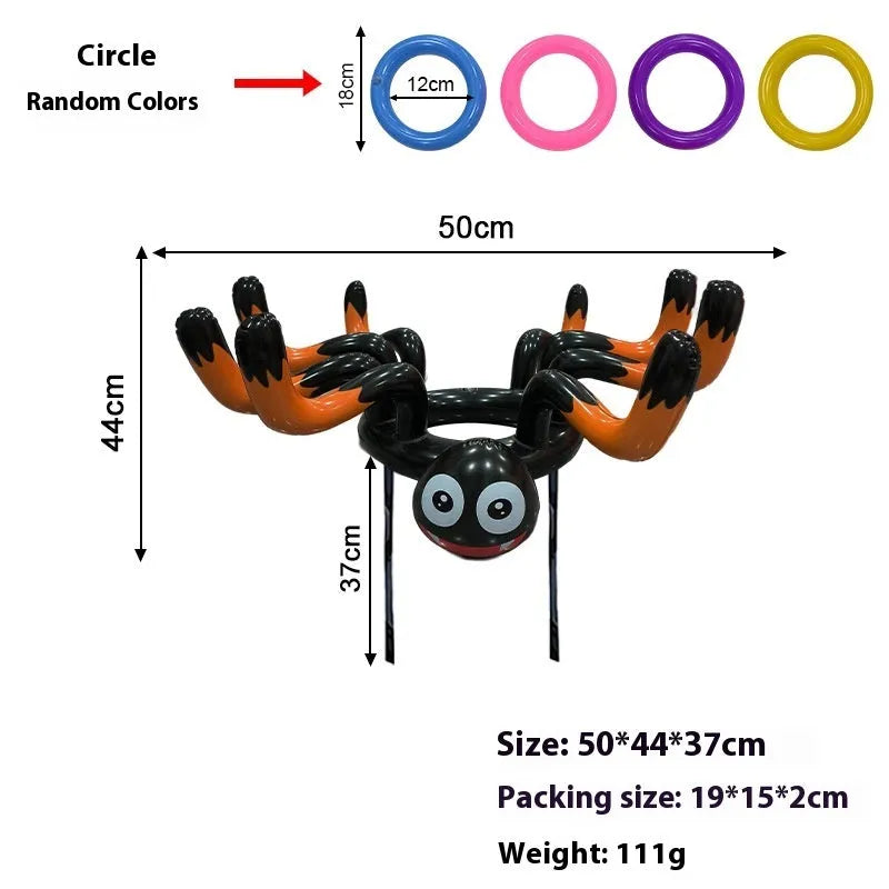 Inflatable PVC Halloween ferrule throwing toy in various colours including octopus, spider, and Santa Claus designs