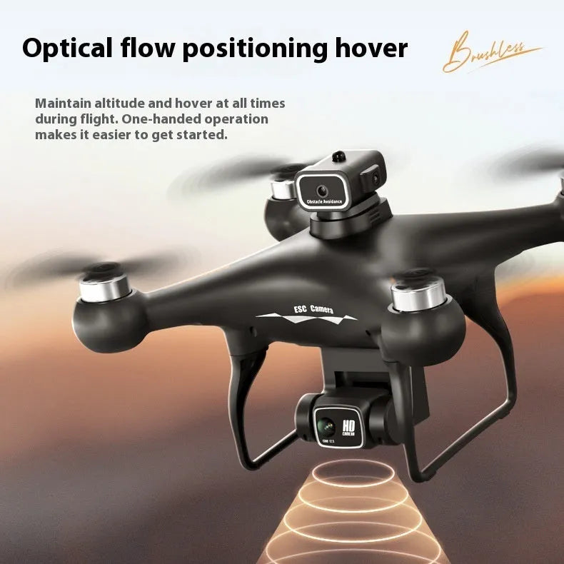 Black HD brushless motor UAV drone with four-side obstacle avoidance and camera