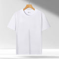 Liquid ammonia cotton short-sleeved shirt in solid colour, loose pullover fit, available in white, black, blue, green, and more