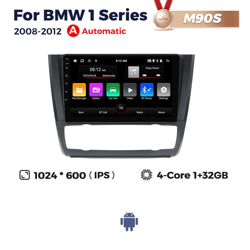 BMW E87 Android 9-inch central control navigation radio screen with touchscreen display
