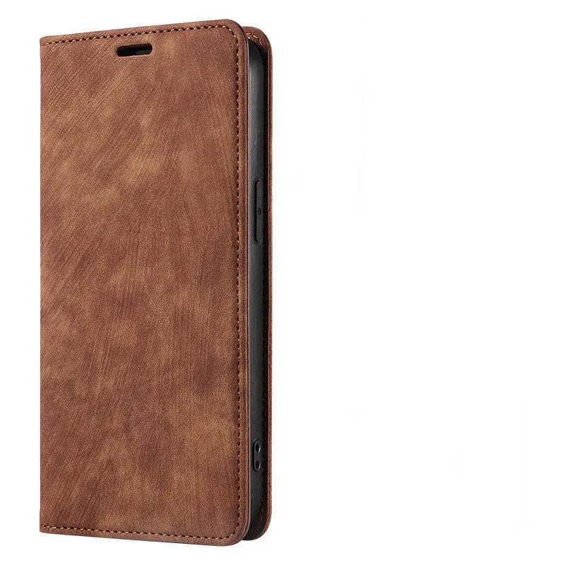 Magnetic flip leather phone case for iPhone in multiple colours including lake green and pink
