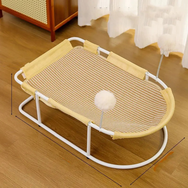 Large grey fabric cat and puppy kennel with breathable summer construction
