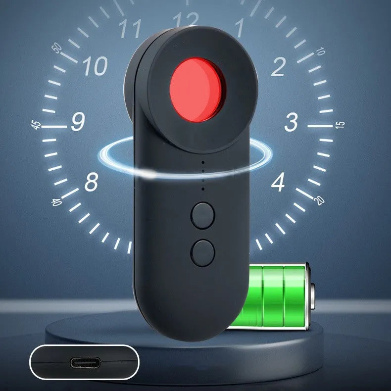 Black ABS anti-spy signal detector for GPS and hidden camera scanning with Micro USB port