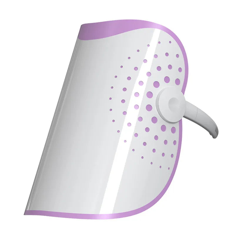 White and purple photon IPL beauty mask device with spectrometer for home use.