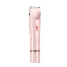 Women's hair trimmer baby hair clipper pubic hair removal device dry and wet use blue pink purple stainless steel blades