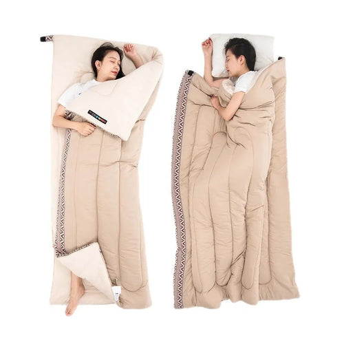 Portable adult sleeping bag for camping with storage bag in Jiangnan spring colour