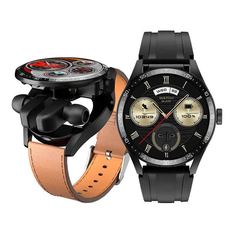 Smart watch with Bluetooth calling health monitoring heart rate blood pressure sleep tracking black glue strap