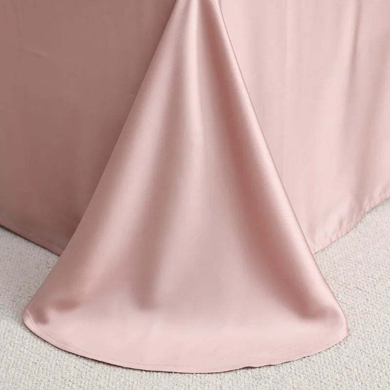 Light grey Tencel Lyocell bed sheet with twill weave, shown folded to display texture and solid colour.