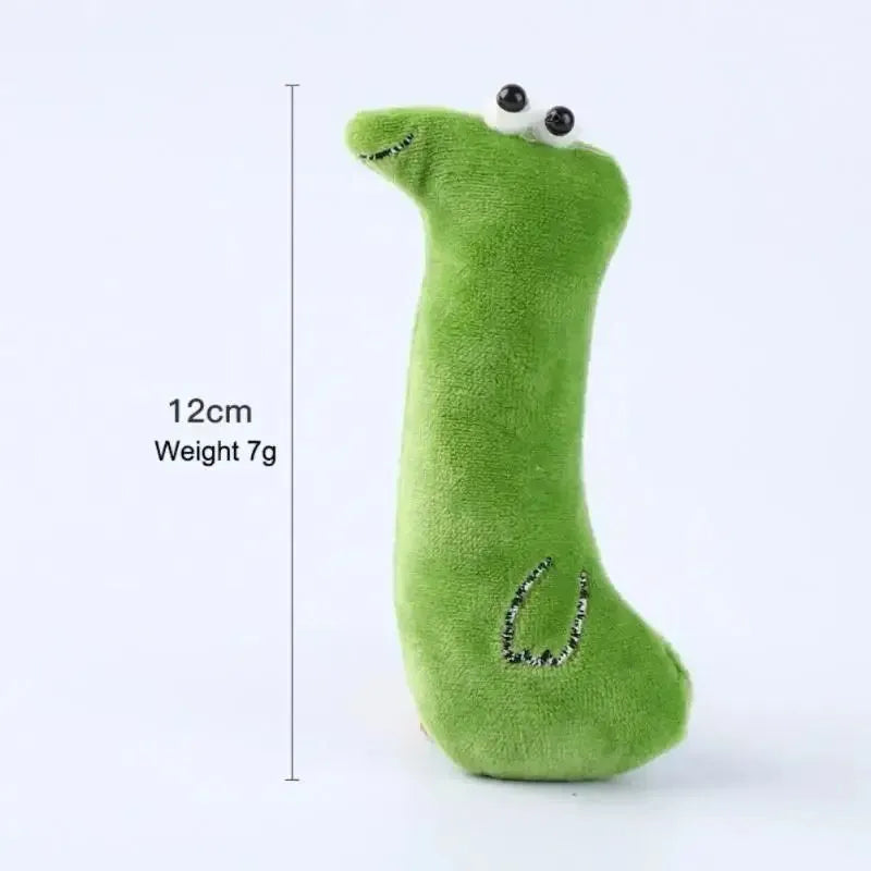 Catnip plush cat toy in Dinosaur colour with sound paper, soft plush, and PP cotton filling