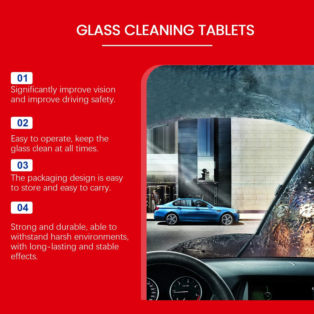 Car wiper oil film cleaning plate 20 pieces 6 x 6 cm with disodium EDTA and sodium bicarbonate