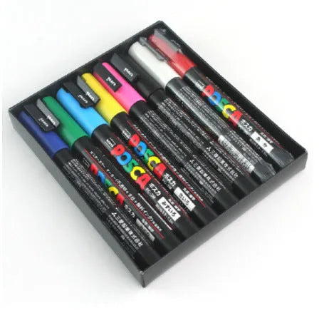 Doodle 0.9 acrylic marker 8-colour set in plastic case with red blue black white green yellow pink water blue markers