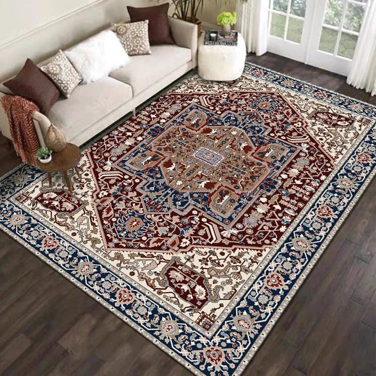 American washed polyester square carpet in Bohemian 63 pattern for living room floor