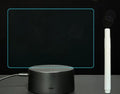 Black crack finish acrylic message board LED night light with remote control and stylus on desk
