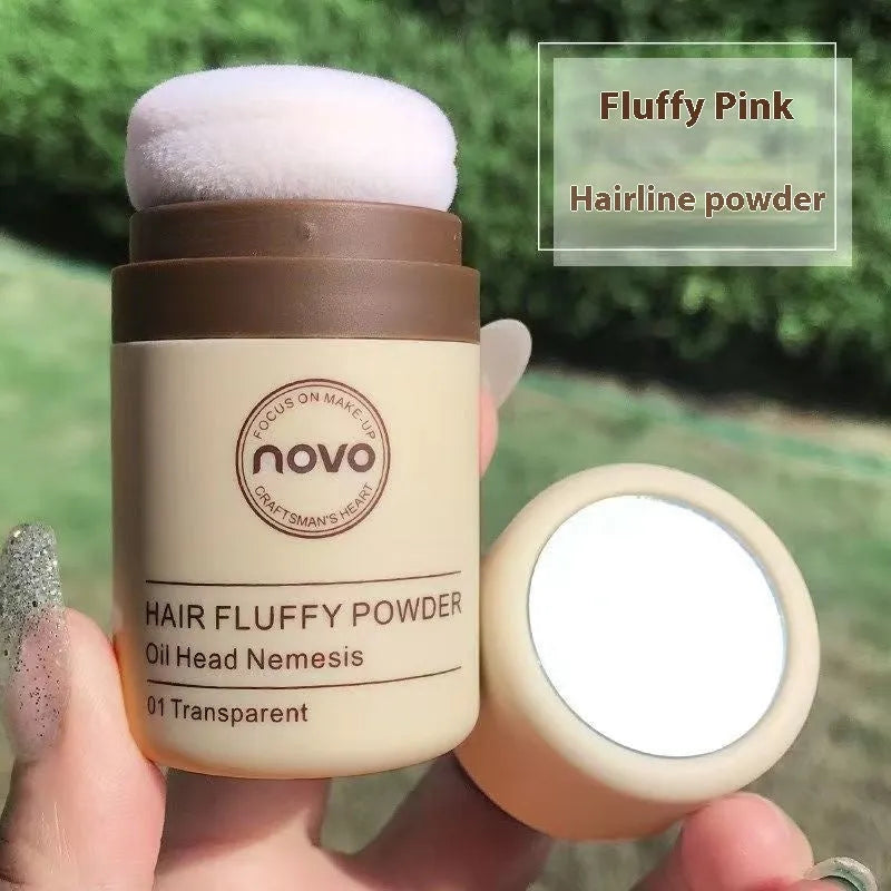 Oil control booster powder for hairline and bangs application in compact packaging with natural colour options