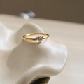 Women's golden heart-shaped stainless steel ring with love design in multiple sizes