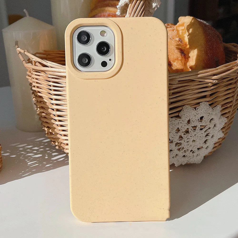 Degradable wheat straw fibre phone case for Apple iPhone models in multiple colours