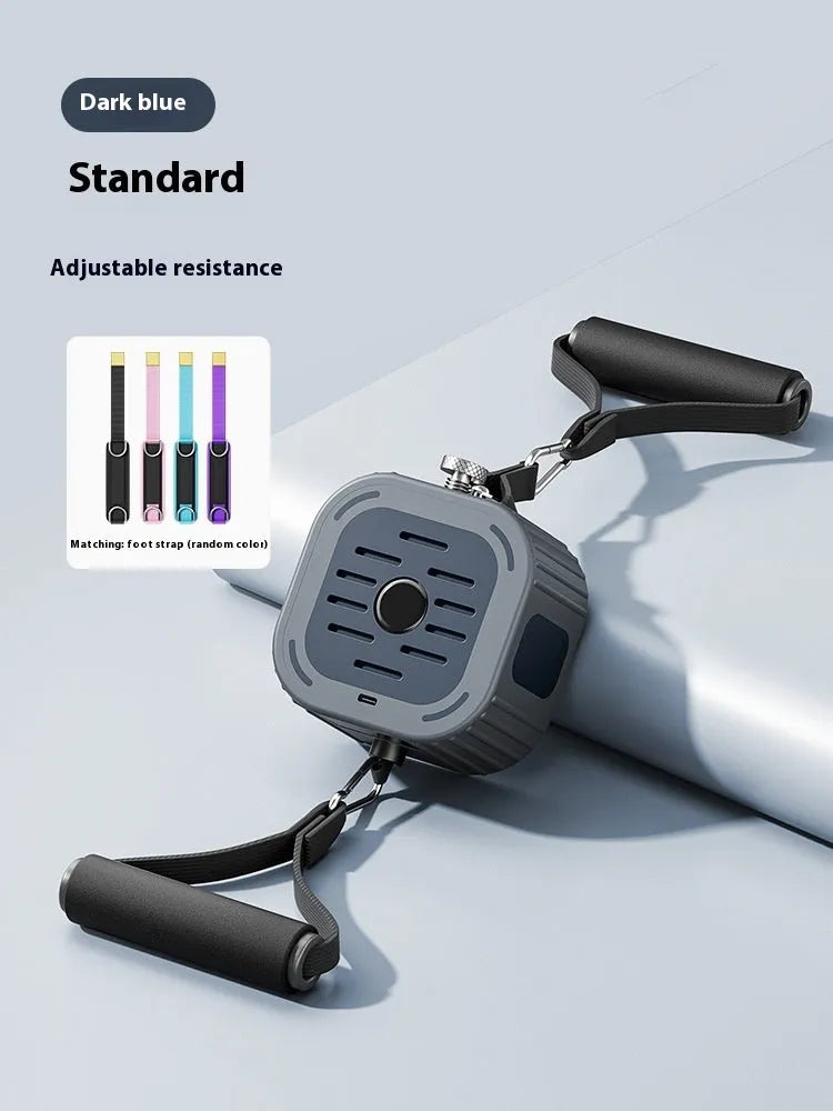 Adjustable power pump chest expander in vibrant orange or navy blue, showing compact ABS plastic frame.