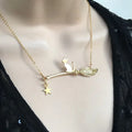 Halloween black cat alloy pendant necklace for women in gold and silver finishes.