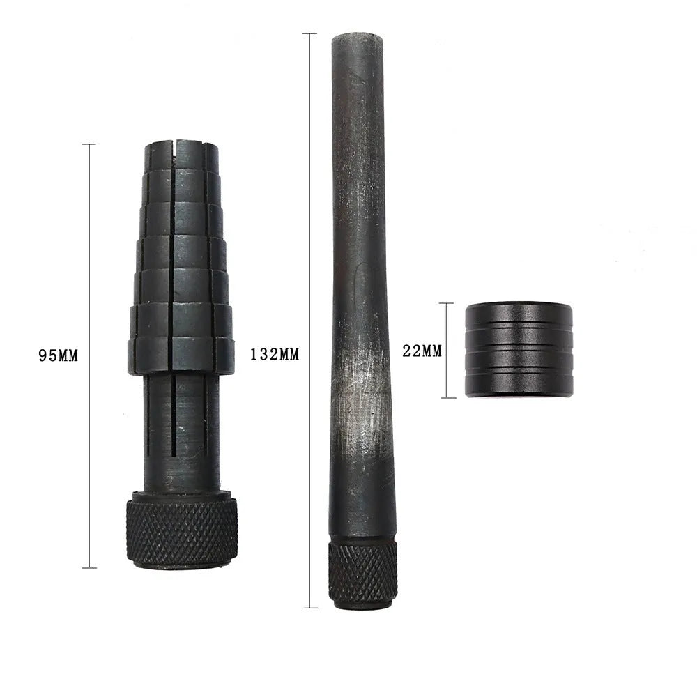 Ring expansion size adjustment tools including circular stretcher and rubber hammer