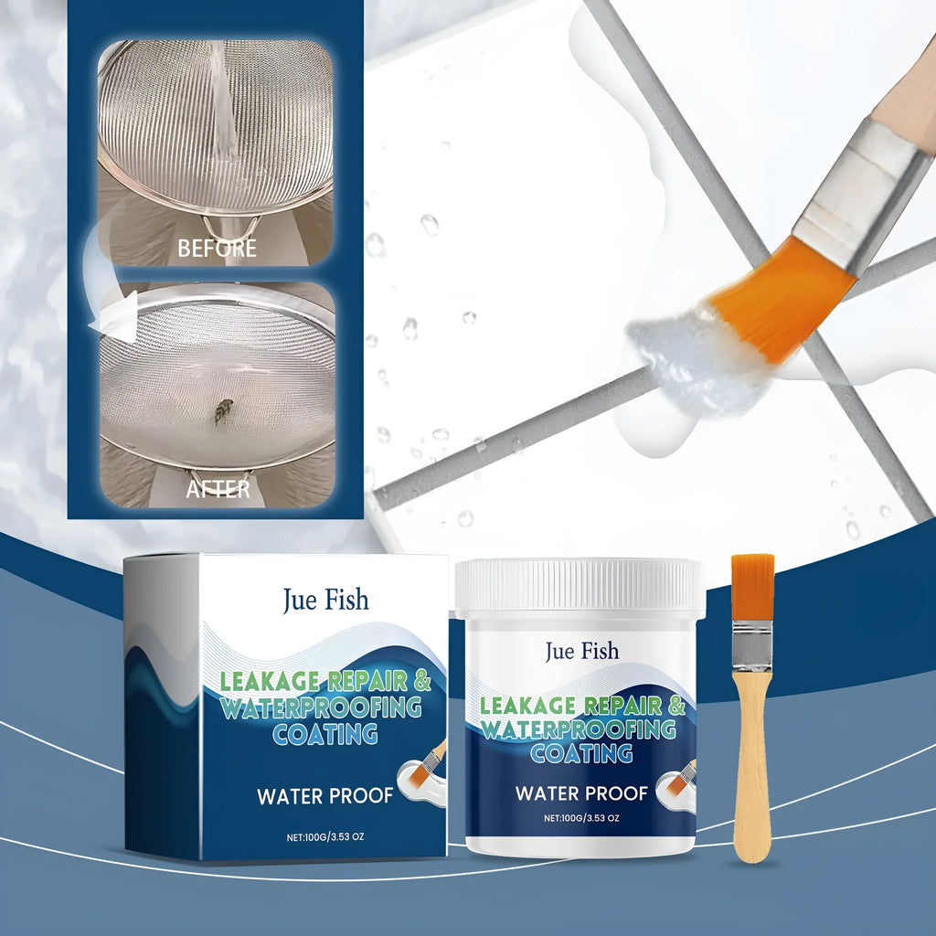 Multi-purpose leak-repairing paint 100g with brush suitable for roof and wall asphalt waterproofing