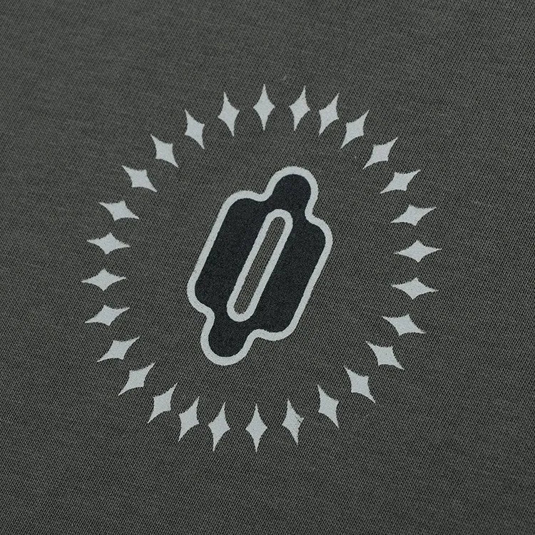 Grey cotton pullover jumper with drop shoulder sleeves and round neck in loose fit style