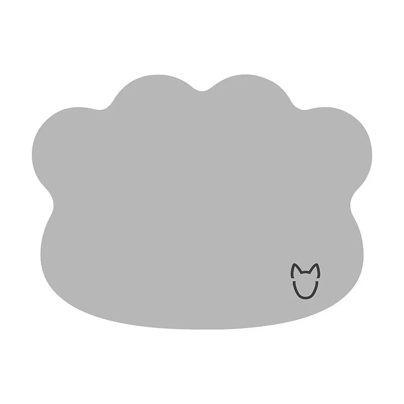 Ice silk cooling mat for dogs with dog head shape design in light grey colour
