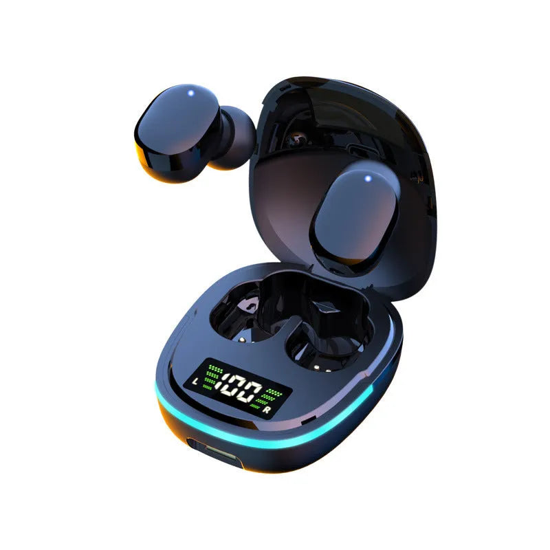 New 5.0 stereo in-ear Bluetooth headphones black with charging case digital battery display true wireless