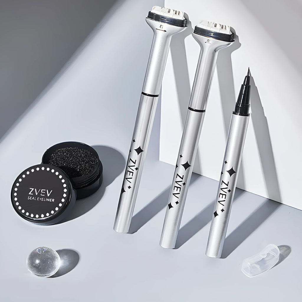 Double-headed lower eyelash seal liquid eyeliner pen in Retro Black with fine tip