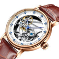 Automatic men's waterproof luminous watch with 13mm thickness, available in Cosmic Blue colour with gift box packaging