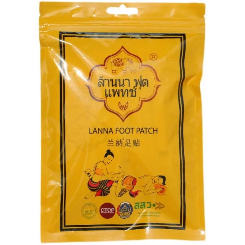 Pack of 10 relieving fatigue foot patches with nourishment function