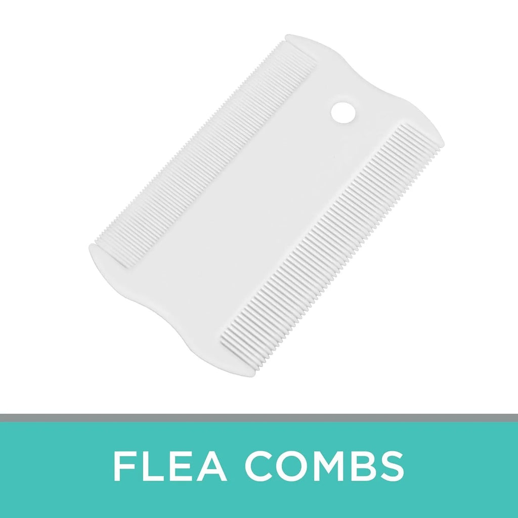 Double-sided plastic flea comb for pets with dense teeth and compact 0.85x5cm dimensions