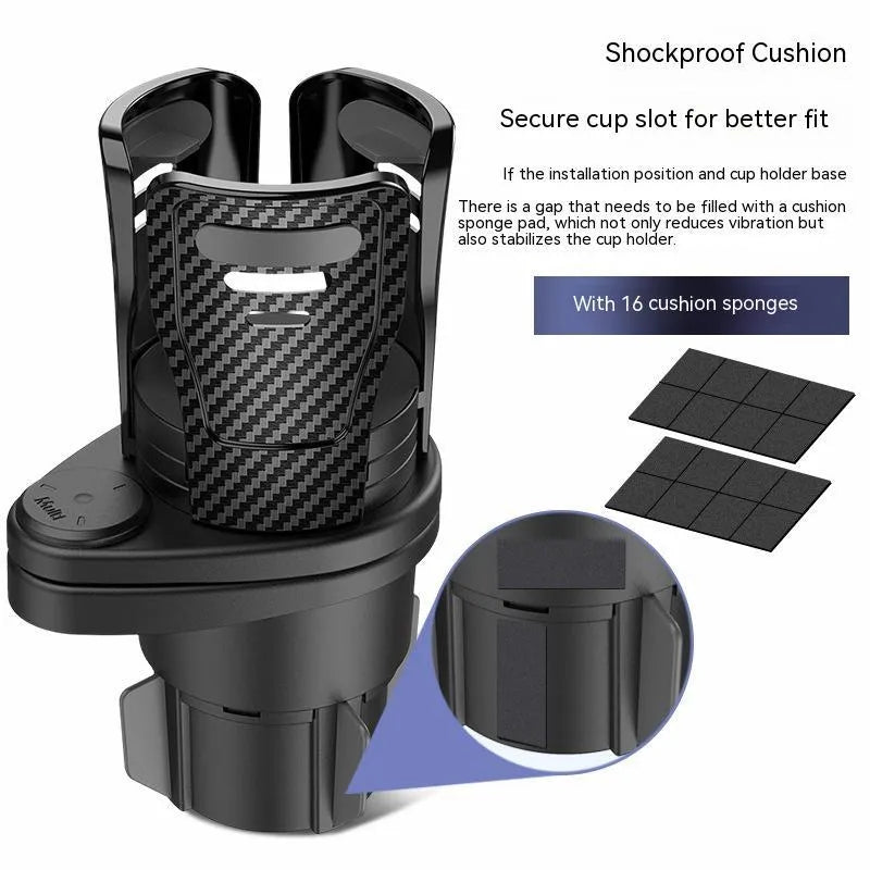 Second generation upgrade car cup holder modification in carbon fibre finish