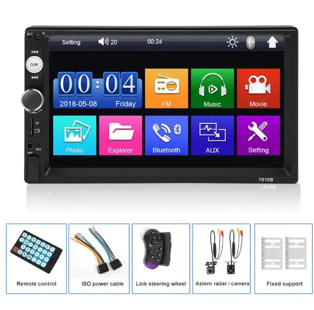 7-inch HD Bluetooth car player for vehicles with CarPlay option and reversing priority feature