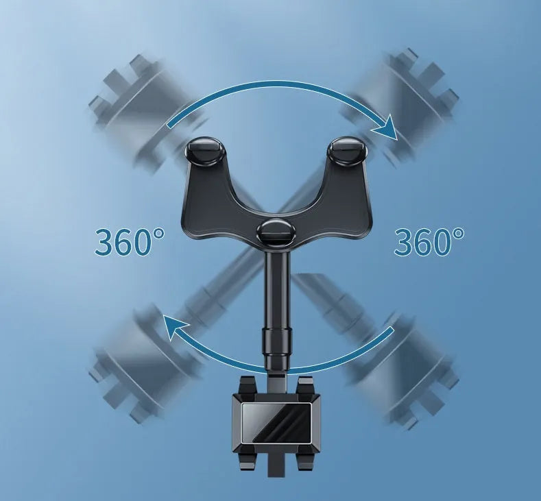 Rotating rearview mirror navigation bracket for car GPS smartphone dash cam holder black clip