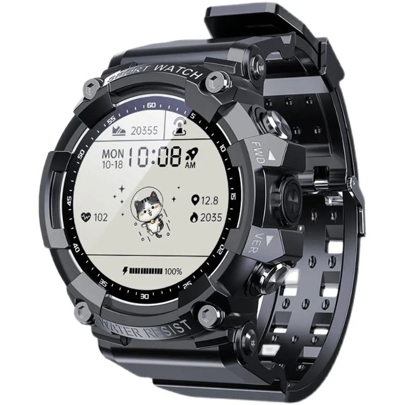 ATTACK 3 IP67 waterproof smart Bluetooth sports watch with round colour screen and TPU strap