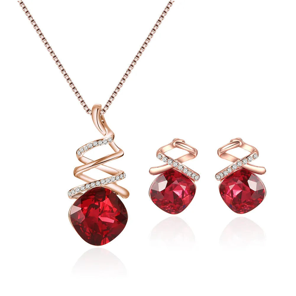 Alloy jewellery set with adjustable necklace and matching earrings in colour 61172321