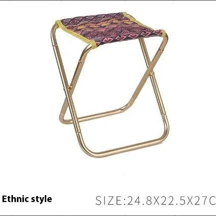 Black aluminium alloy folding stool for camping outdoor seating