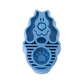 Blue dog brush for grooming and shampooing with rubber bristles, puppy size, 7.5x12.5x4.5cm
