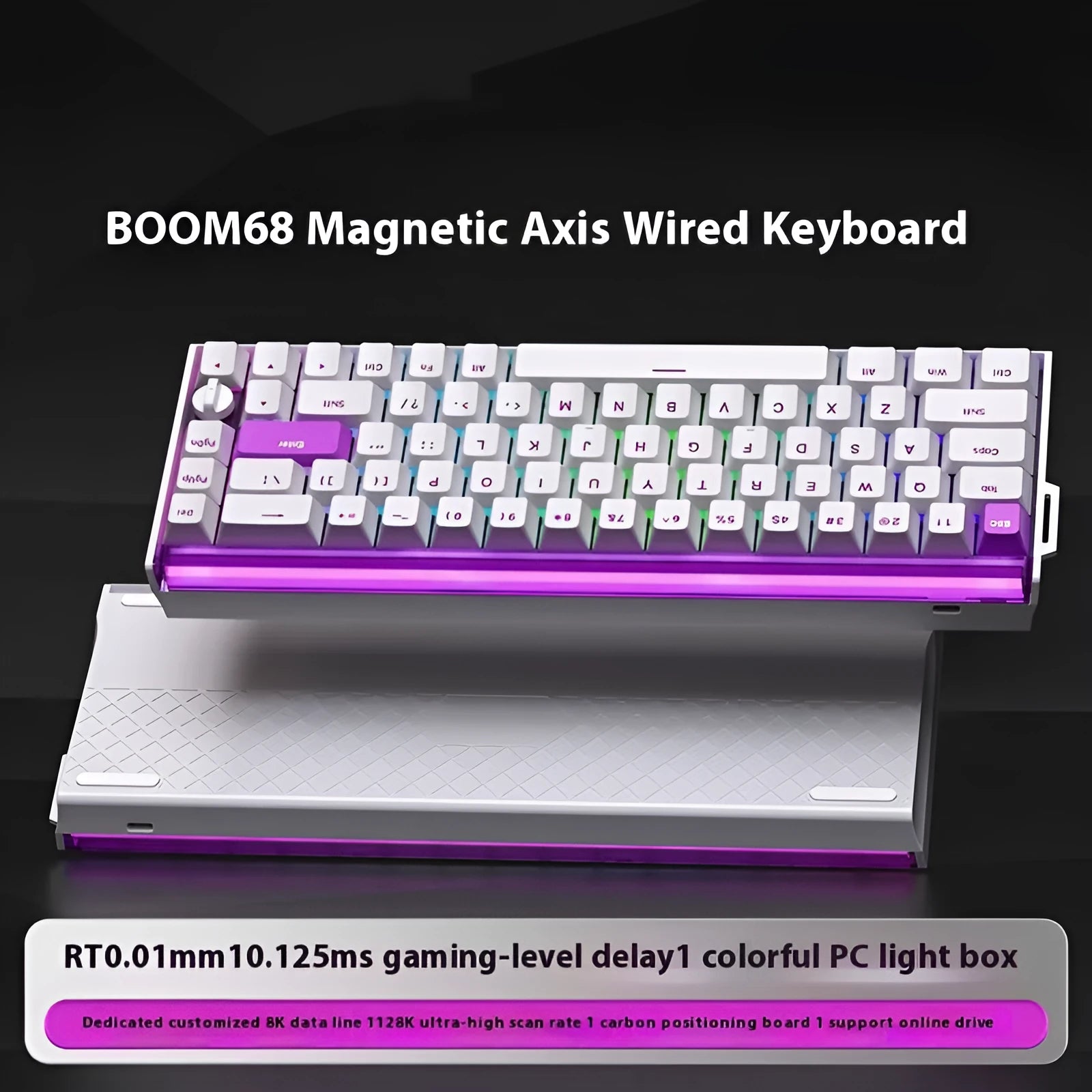 BOOM68 68% compact mechanical keyboard in Green Magic Blade colour with RGB backlighting