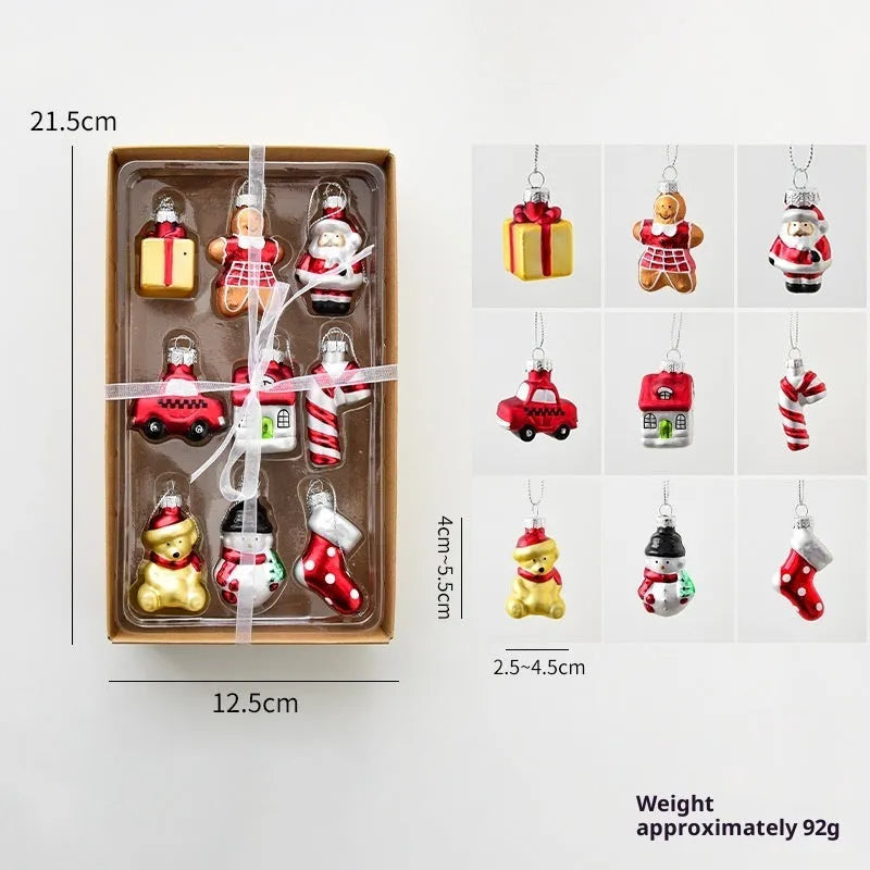 Glass Christmas snowman old man pendant hanging ornament clear glass modern simple style