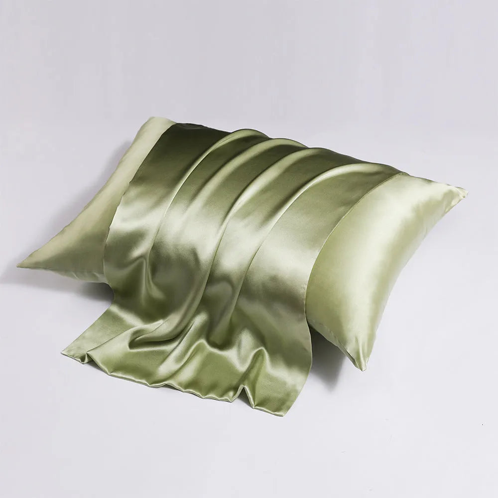 Mulberry silk zipper pillowcase in modern simplicity style showing colour options and size specifications