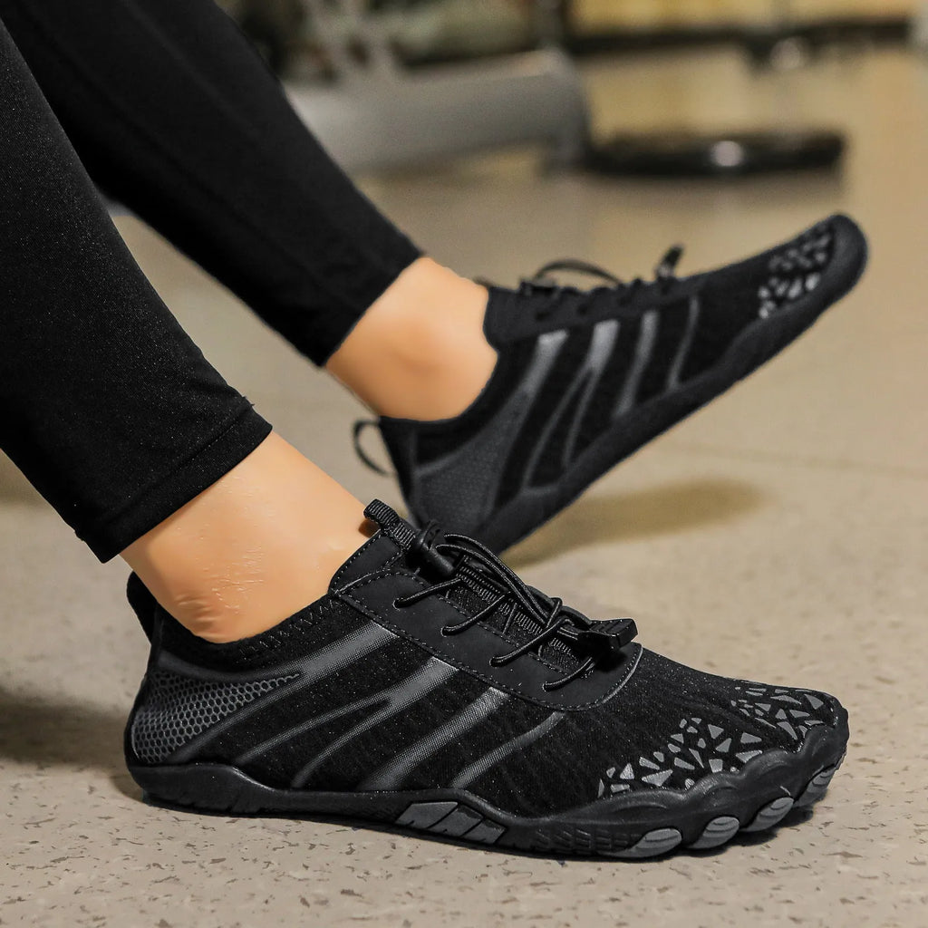Men's and women's casual lycra beach running shoes in beige, black, blue, grey, and white pink colours
