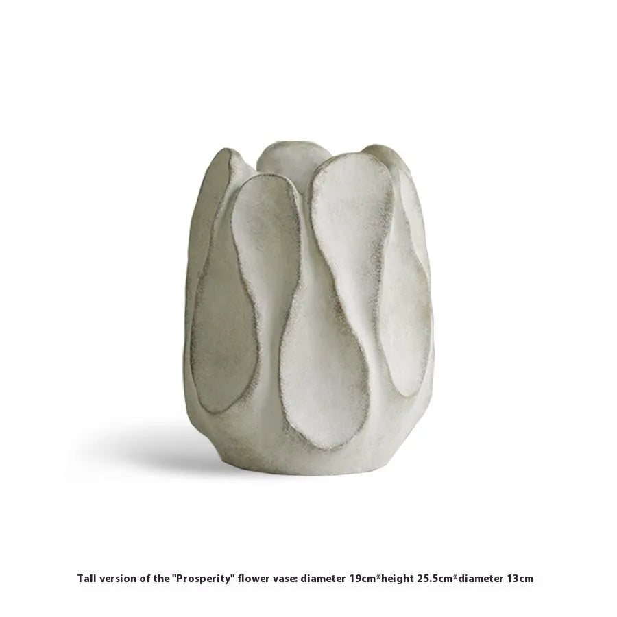 Irregular shaped art-style ceramic vase in magnesium clay for flower arrangements