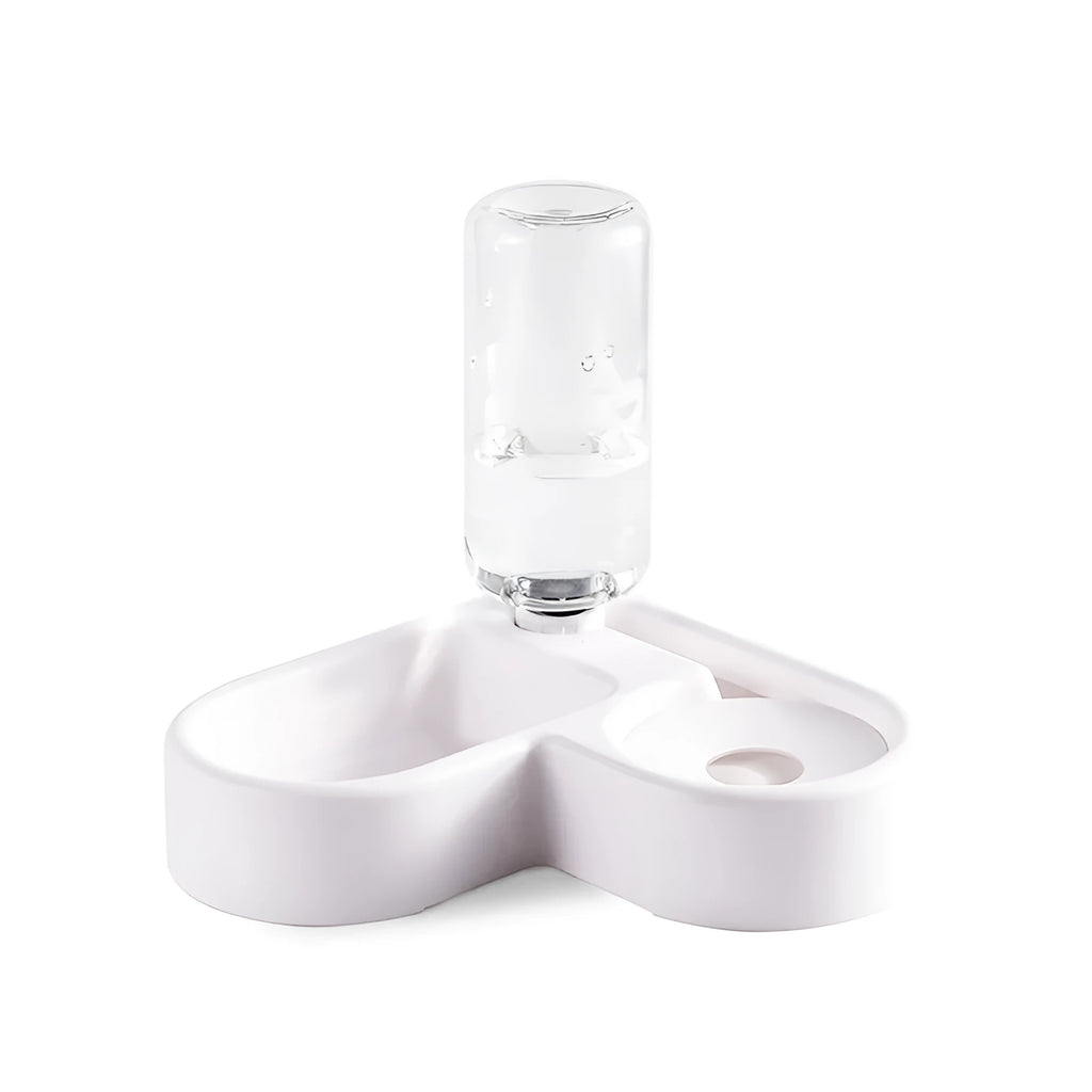 White pet water fountain with 4-litre capacity bowl and food-grade plastic construction.