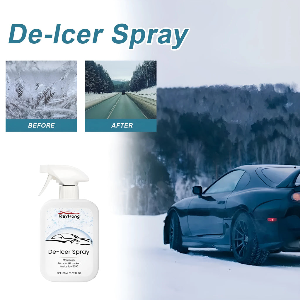 150ml bottle of car windshield defrost and anti-icing spray for winter glass maintenance.