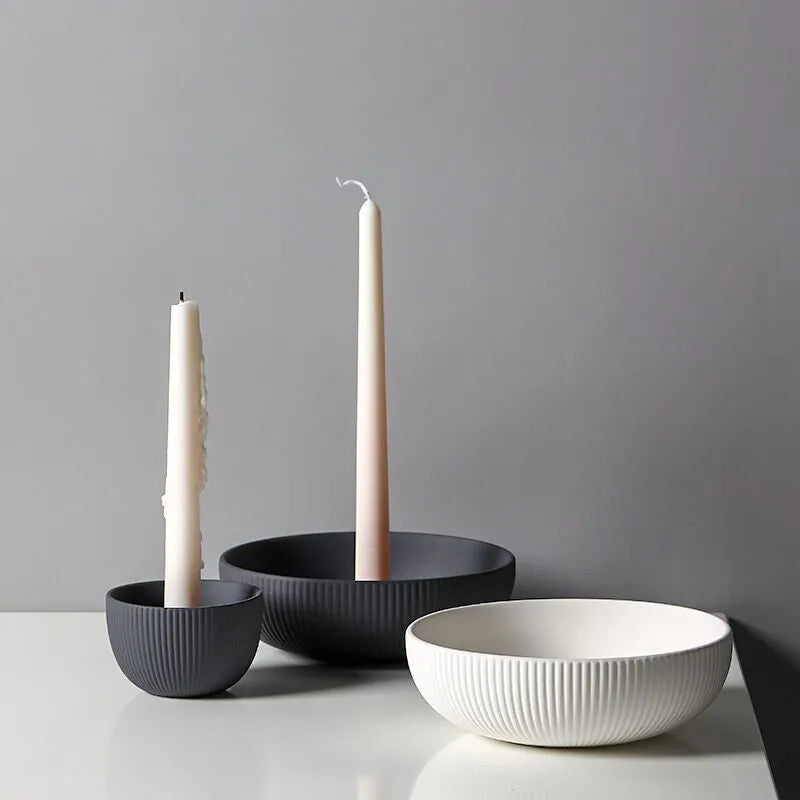 White porcelain handmade candle tray 17.5cm matte finish abstract shape candle holder for candle jars and utensils