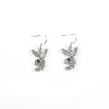 Full diamond rabbit stud earrings in silver, pink or gold with alloy construction and constellation design