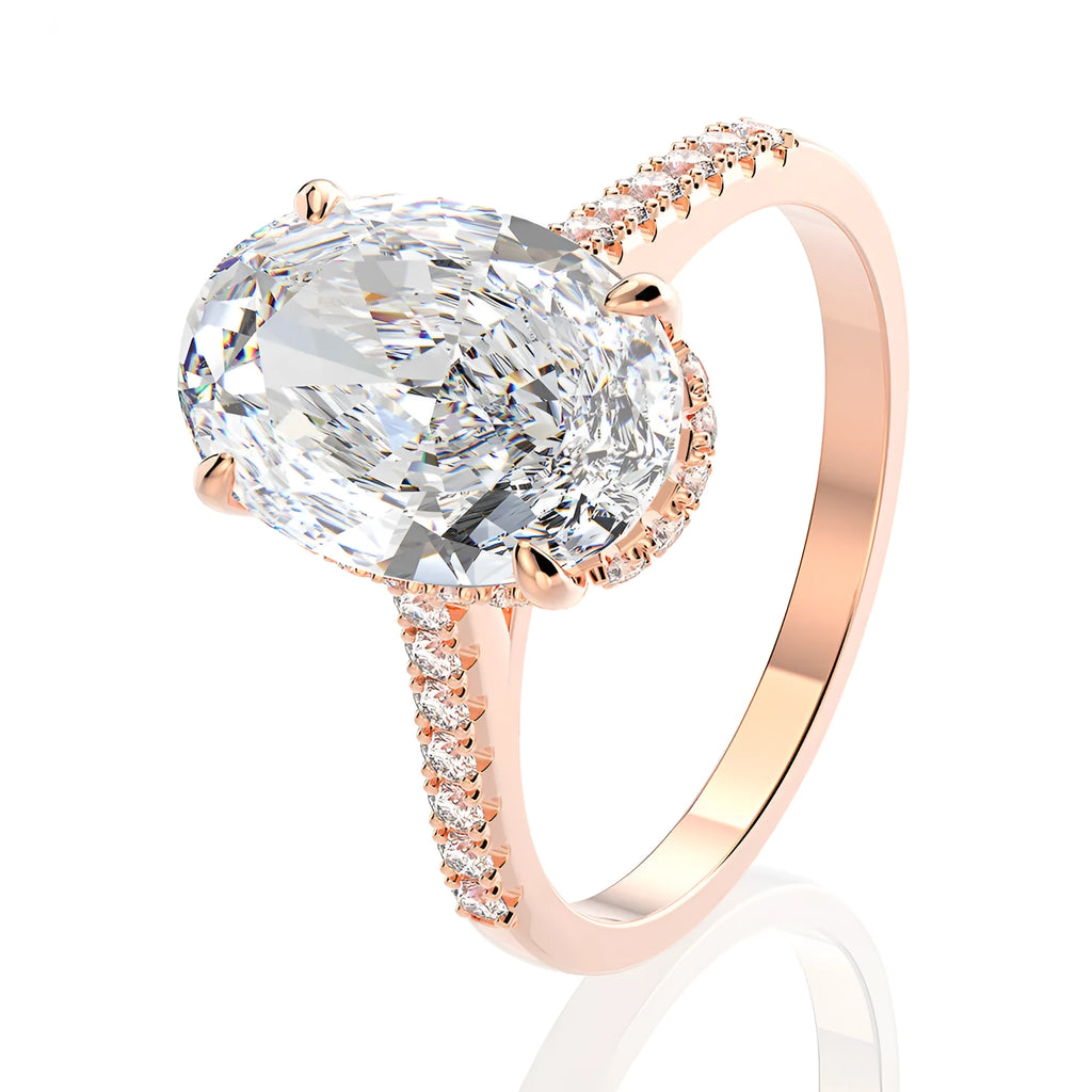 925 silver couple hipster suit ring with geometry design and zircon in rose gold